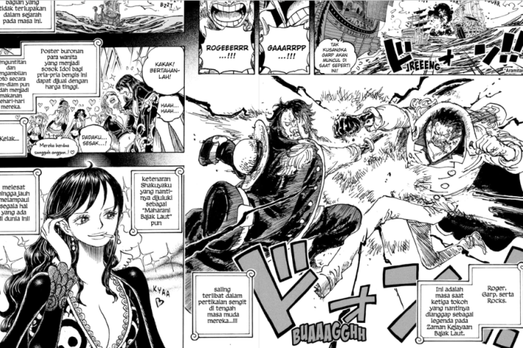 Update RAW! Lien Lire le Manga One Piece Chapitre 1158 Scan VF, Garp et Roger battent Xebec
